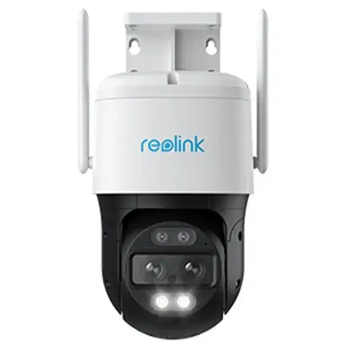 Camera supraveghere exterior rotativa IP WiFi Speed Dome PTZ Reolink TrackMix W760, 4K, 2.8 + 8 mm, lumina alba / IR 15 m, dual band, slot card, microfon si difuzor, Auto Tracking (Alb)