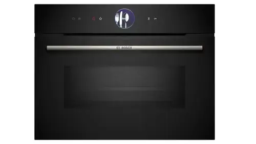 Cuptor incorporabil Bosch CMG7361B1, Multifunctional, 45 L, Optiune microunde, 3 niveluri coacere, Air Fry, EcoClean Direct (Negru)