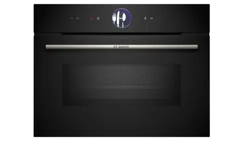 Cuptor incorporabil Bosch CMG7361B1, Multifunctional, 45 L, Optiune microunde, 3 niveluri coacere, Air Fry, EcoClean Direct (Negru)