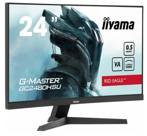Monitor Gaming VA LED 23.6inch GC2480HSU-B1, Full HD (1920 x 1080), HDMI, DisplayPort, Ecran curbat, Boxe, 180 Hz, 0.5 ms (Negru)