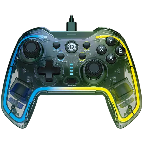 Gamepad Canyon Brighter GP-02, PC/Nintendo/PS3/Android, Led RGB, USB Type-C (Transparent)