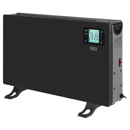 Convector incalzire TEESA TSA8054-B, ecran LCD, 3 trepte, 2000W, Functie Timer, Termostat reglabil (Negru)