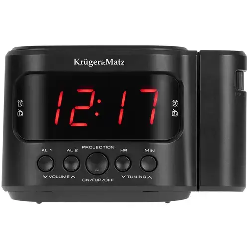 Aparat radio Kruger&Matz, Proiectie ceas (Negru)