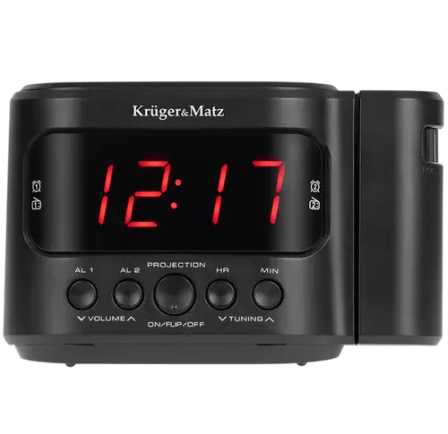 Aparat radio Kruger&Matz, Proiectie ceas (Negru)