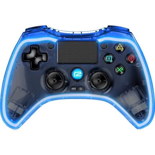 Controller ready2gaming PS4 Pro Pad X LED Edition, Bluetooth 5.0, Compatibil PS3/PS4/PC/Android, Vibratii (Negru/Transparent)