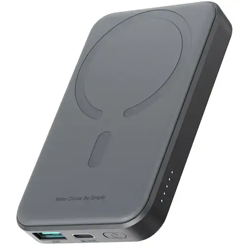 Baterie Externa Joyroom JR-W020 MagSafe, 5000mAh, 20W, QC + PD + FQI, 1 x QI - 1 x USB-A - 1 x USB-C (Negru)
