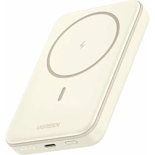 Acumulator extern Ugreen Magnetic 10.000 mAh, Wireless, PD 20W, USB-C (Bej)