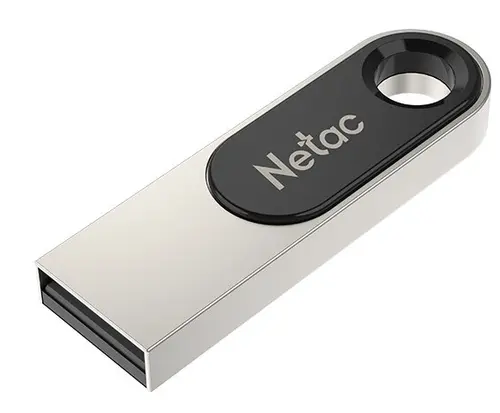 Memorie USB Netac NT03U278N-064G-20PN, 64GB, USB 2.0, aluminiu (Negru/Argintiu)