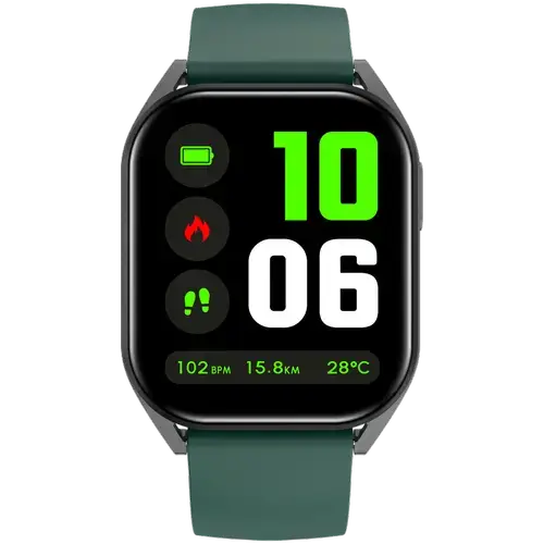 Smartwatch CANYON Chatter SW-58, Ecran IPS 1.8inch, Apel Bluetooth, Asistent vocal cu AI, Android/iOS, 123 moduri sport, Monitorizare sanatate, Waterproof IP67 (Negru/Verde)