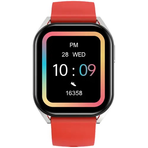 Smartwatch CANYON Chatter SW-58, Ecran IPS 1.8inch, Apel Bluetooth, Asistent vocal cu AI, Android/iOS, 123 moduri sport, Monitorizare sanatate, Waterproof IP67 (Argintiu/Rosu)