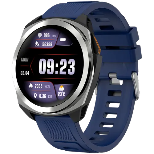 Smartwatch CANYON Maveric SW-83, Ecran IPS 1.32inch, GPS, Autonomie 7 zile, Monitor sanatate, ritm cardiac, somn, Waterproof IP68 (Argintiu/Albastru)