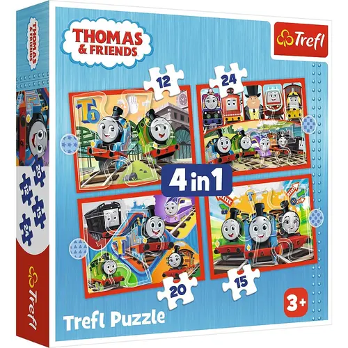 Puzzle Trefl 4 in 1  Thomas and Friends, Trenuletele Amuzante, 12/15/20/24