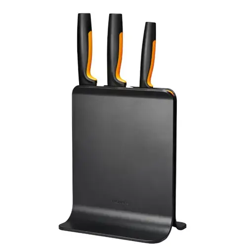 Set Fiskars Functional suport + 3 cutite (Negru)
