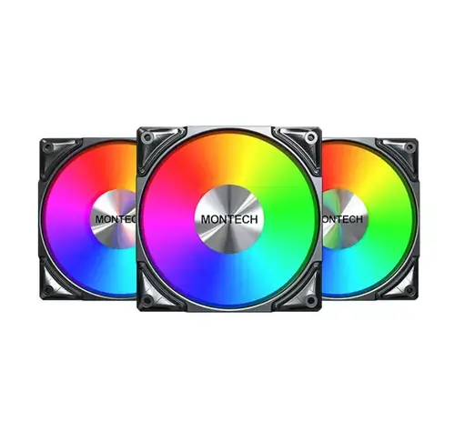 Ventilator Montech Metal Pro 12, 2200rpm, iluminare aRGB, 3 buc (Negru)