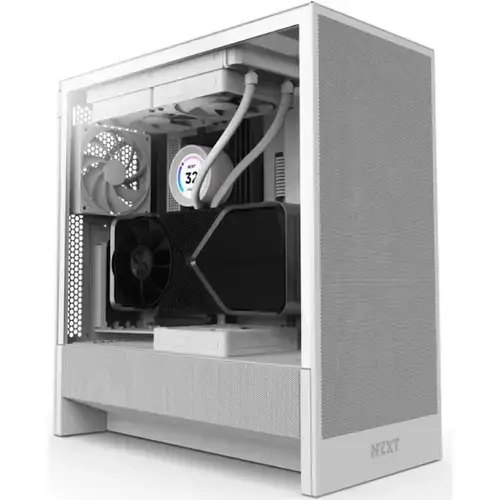 Carcasa NZXT H5 Flow 2024, Tempered glass, Middle Tower (Alb)
