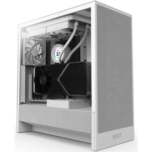 Carcasa NZXT H5 Flow 2024, Tempered glass, Middle Tower (Alb)