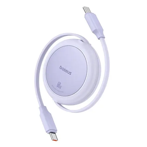 Cablu USB Baseus Free2Pull Mini USB-C la USB-C de 60 W, 1 m (Violet)