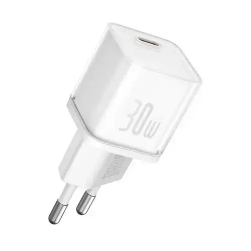 Incarcator retea Baseus GaN5S, Quick Charge 30W, 1 x USB Type-C (Alb)