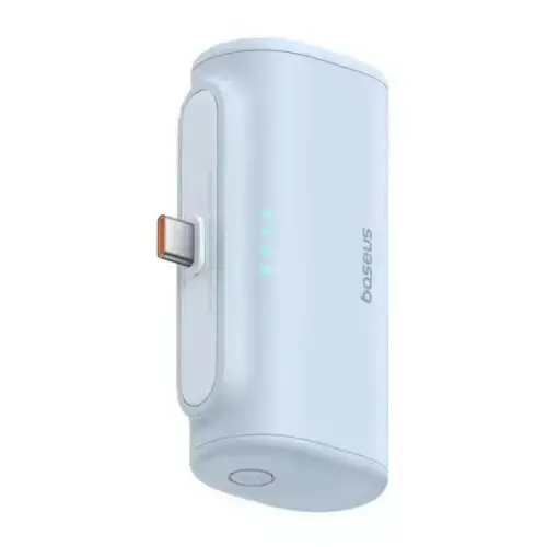 Acumulator extern Baseus Compact, capacitate 5000mAh, 20W, 1 x USB Type-C, total 5V/2.4A (Albastru)