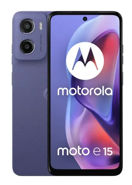 Telefon Mobil Motorola Moto E15, Procesor Mediatek Helio G81 Extreme Octa Core, IPS LCD Capacitive touchscreen 6.67inch, 2GB RAM, 64GB Flash, Camera 32 MP, Wi-Fi, 4G, Dual Sim, Android (Mov)
