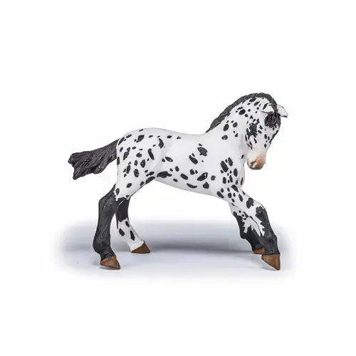 Figurina Papo - Cai si Ponei, Manz Appaloosa (Alb/Negru)