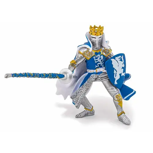 Figurina Papo - Personaje medievale, Rege cu blazon dragon (Albastru)