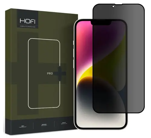 Folie de protectie Ecran Privacy HOFI PRO+ pentru Apple iPhone 14 Plus / 13 Pro Max, Sticla Securizata, Full Glue