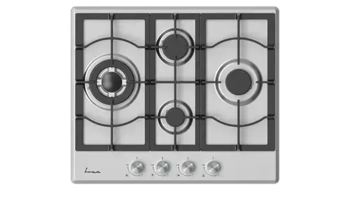 Plita incorporabila FRAM FBH-M4IWF-SS, Gaz, 4 arzatoare, Wok, Aprindere electrica (Inox)
