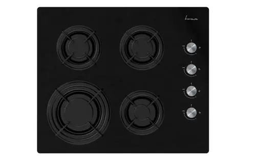 Plita incorporabila FRAM FBH-M4IRF-GBK, Gaz, 4 arzatoare, Aprindere electrica, Gratar fonta (Negru)