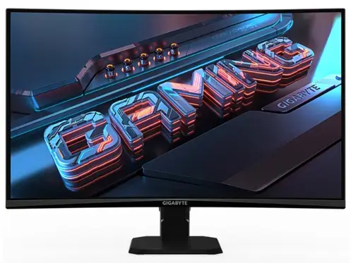 Monitor Gaming VA LED Gigabyte 27inch GS27QCA, QHD (2560 x 1440), HDMI, DisplayPort, Ecran curbat, 180 Hz, 1 ms (Negru)