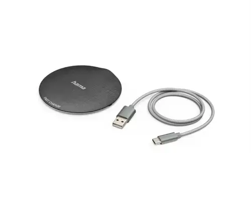 Incarcator wireless HAMA QI-FC10 Metal 201680, universal, QI, 10W (Negru)