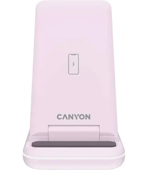 Incarcator Wireless Canyon WS-304 3in1, 15W (Roz)