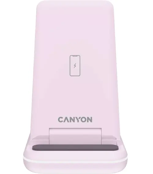 Incarcator Wireless Canyon WS-304 3in1, 15W (Roz)