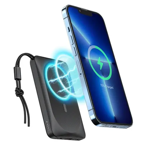 Baterie Externa Wireless Veger VP1151 / W1151, 10000mAh, 22.5W, QC + PD + FQI, 1 x QI, 1 x USB-A, 1 x USB-C (Negru)