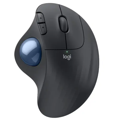 Mouse Logitech ERGO M575S, Wireless Trackball, USB (Negru/Albastru)