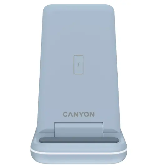 Incarcator Wireless Canyon WS-304 3in1, 15W (Albastru)