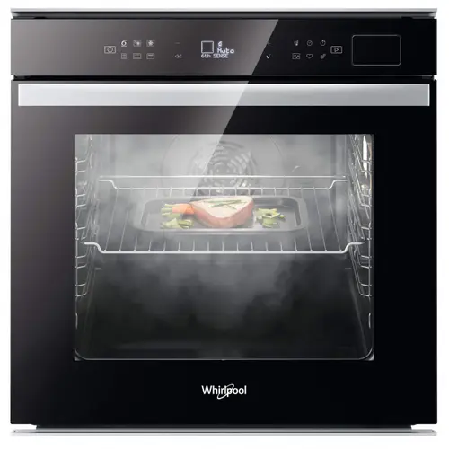 Cuptor incorporabil Whirlpool W6OS44S2HBL, Clasa A+, Capacitate 73 l, 6th Sense, 8 functii, SteamSense, Ready2cook, Grill, Maxi Cooking, Smart Clean, Soft Closing (Negru)