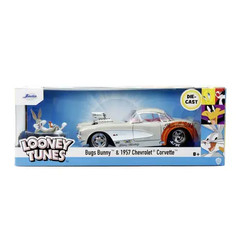 Masinuta Jada Toys  Bugs Bunny, 1957 Chevrolet Corvette 1:24 (Gri)