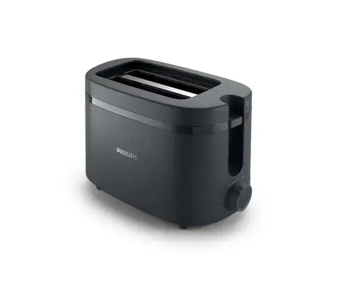 Prajitor de paine Philips Essentials Seria 1000 HD2510/90, 2 fante wide, 650 W, 6 trepte rumenire (Negru)