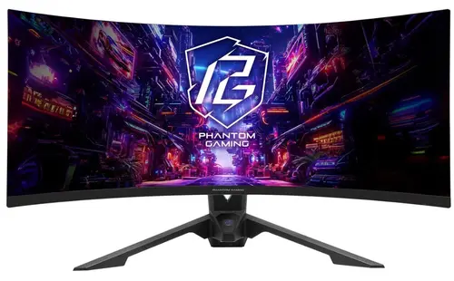 Monitor Gaming VA LED ASRock 34inch PG34QRT3A, WQHD (3440 x1440), HDMI, DisplayPort, Ecran curbat, Boxe, 180 Hz, 1 ms (Negru)