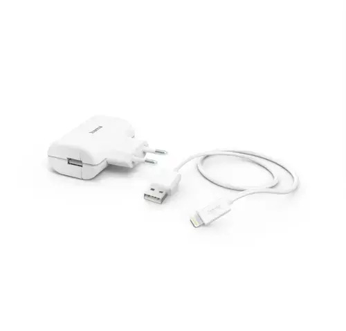 Incarcator Hama 201619, Lightning, 12 W, 1 m (Alb)