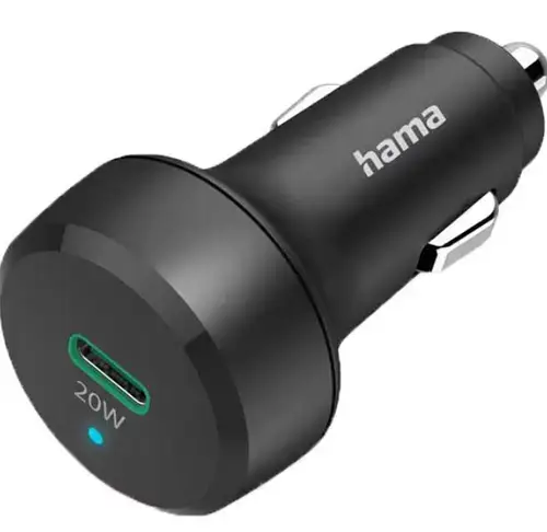 Incarcator auto HAMA 201637, 1x USB-C, Power Delivery (PD) 20W, Qualcomm (Negru)