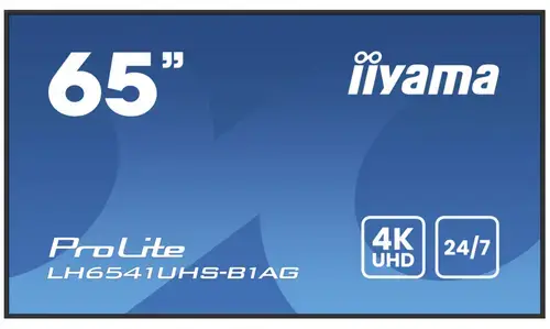 Ecran Profesional Iiyama 64.5inch LH6541UHS-B1AG, UHD (3840 x 2160), HDMI, Boxe, 6.5 ms (Negru)