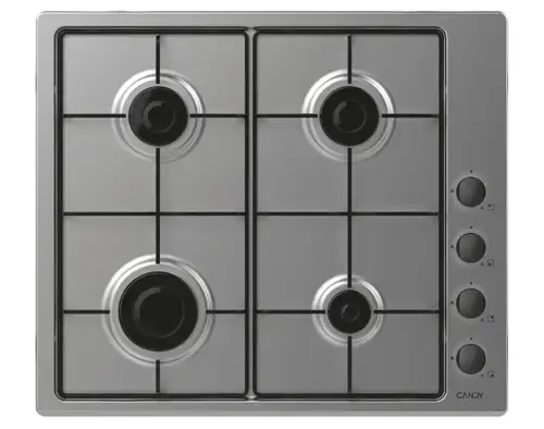 Plita incorporabila CANDY CHW6LBX/4U2, Gaz, 4 arzatoare, 7200 W (Argintiu)