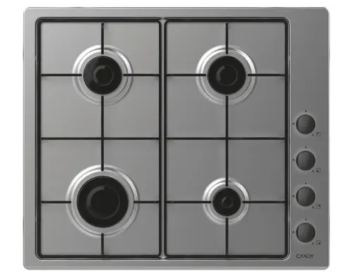 Plita incorporabila CANDY CHW6LBX/4U2, Gaz, 4 arzatoare, 7200 W (Argintiu)