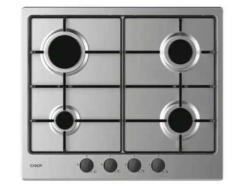 Plita incorporabila CANDY Idea CM6PBRX/4U2, Gaz, 4 zone de gatit, 7200 W, Grilaje din fonta (Inox)