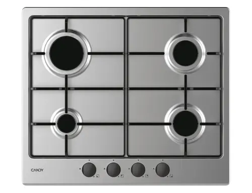 Plita incorporabila CANDY Idea CM6PBRX/4U2, Gaz, 4 zone de gatit, 7200 W, Grilaje din fonta (Inox)