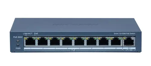 Switch Hikvision DS-3E1309P-EI(B), 8 Porturi, PoE