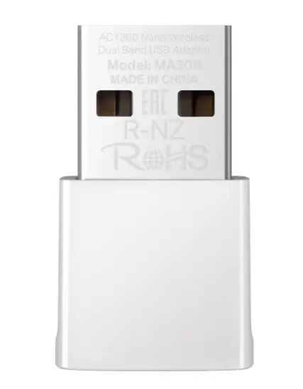 Adaptor Wireless Mercusys MA30N, Dual Band, USB (Alb)
