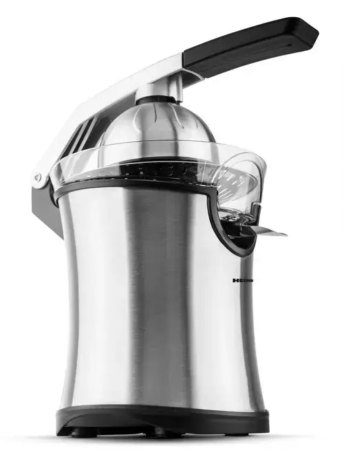 Storcator de citrice Heinner Aren HCP-160SS, 160W, 2 conuri, filtru inox, maner cu aluminiu turnat, picioruse antialunecare (Inox)